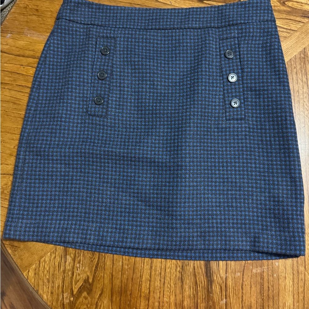 LOFT Blue and Black Mini Skirt